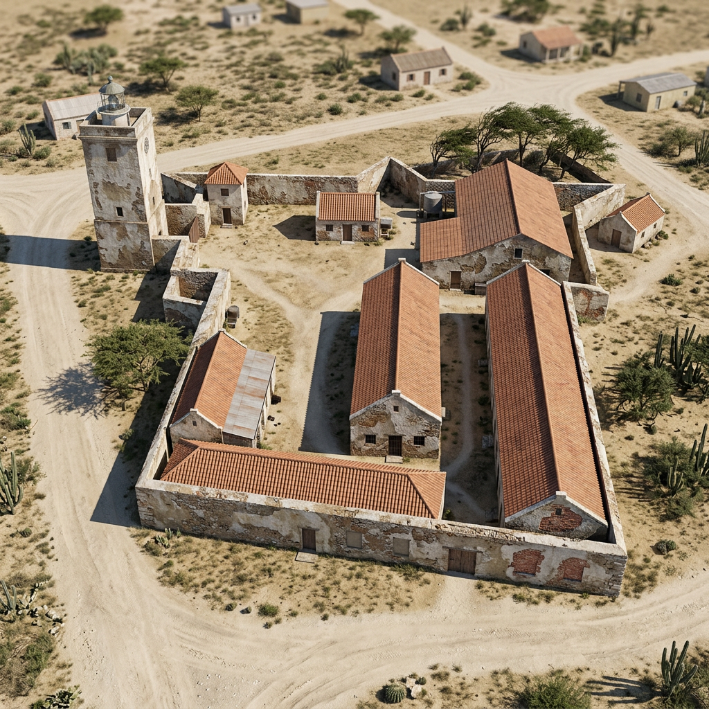 Aerial view of Fort Zoutman, Aruba